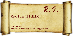 Radics Ildikó névjegykártya